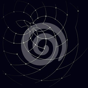 Geometric vector pattern,curves and nodes