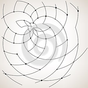 Geometric vector pattern,curves and nodes