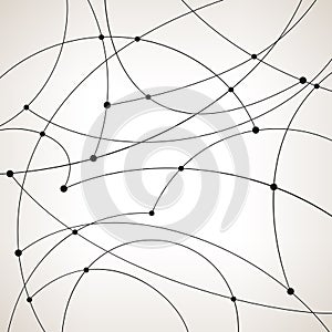 Geometric vector pattern,curves and nodes