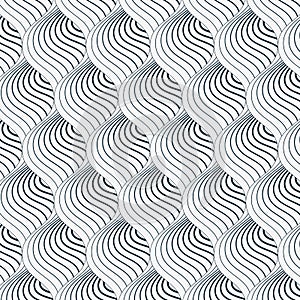 Geometric vector pattern repeating abstract spiral, wavy, curve thin line or finger print.