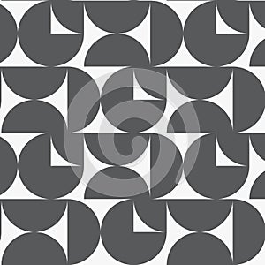 Geometric vector pattern, repeating half, quarter, Three-fourths of circles.