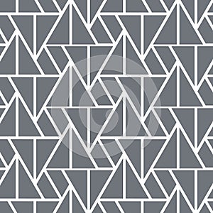 Geometric vector pattern, repeating linear triangle in different size. Graphic clean for fabric, wallpaper, printing.