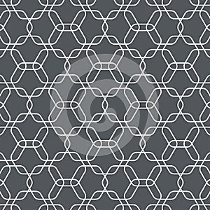 Geometric vector pattern, repeating geometric rounded on corners of hexagon shape