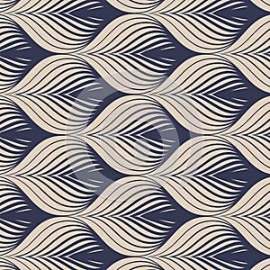 Geometric vector pattern, repeating tile texture decumbent scale of fish or fish squama shapes or leaves petal motif