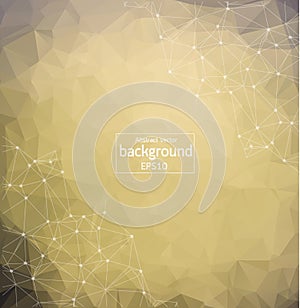 low poly connecting and dots background. Vector tech design