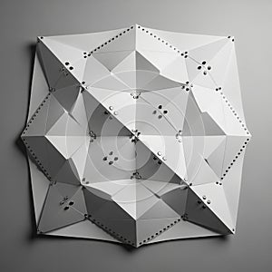 Geometric wall sculpture with a three-dimensional pattern composed of