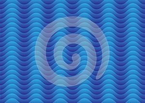 Geometric water waves with blue fading background, vector illustration