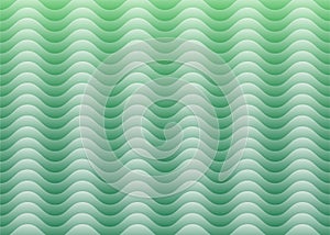 Geometric water waves with green fading background, vector illustration