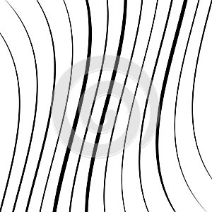 Geometric waving, wavy parallel lines. Ripple, twisted lines pattern. Squeeze, sway, squish distort, deform effect on stripes,