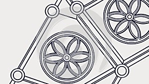 Geometric Wheel Pattern, Abstract Industrial Design Element, vector design Generative AI