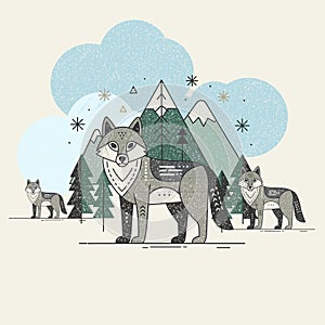 Geometric winter wolfs