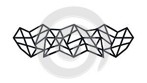 Geometric Wireframe Abstract Shape Black Line Art, vector design Generative AI