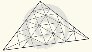 Geometric Wireframe Pyramid Structure, Abstract Design, vector design Generative AI