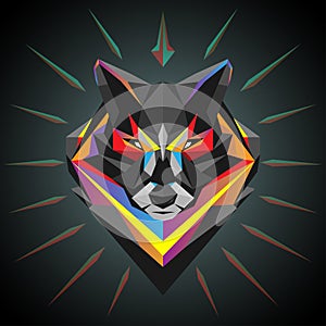 Geometric wolf head