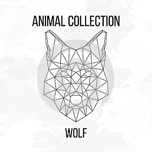 Geometric wolf head