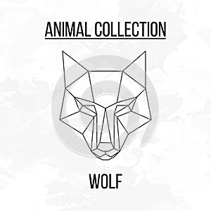 Geometric wolf head