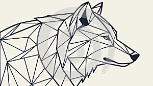 Geometric Wolf Head Modern Animal Vector Illustration, vector design Generative AI photo