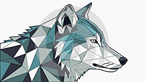 Geometric wolf head, polygonal animal vector design Generative AI