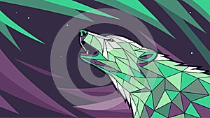 Geometric Wolf Howling Forest Vector, vector design Generative AI