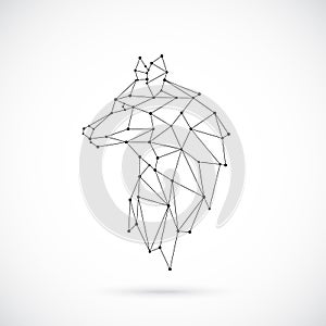 Geometric Wolf silhouette.