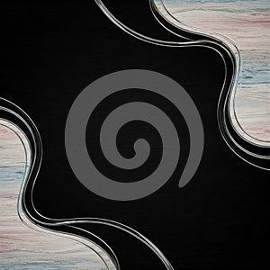 Geometric Wood and Metal Frame on Black