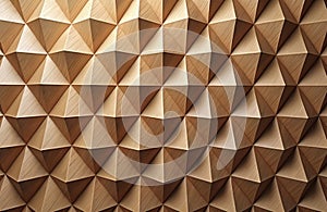 Geometric wood paneling background with repeating pattern. Wooden 3d wall texture design. Modern abstract decor element for home