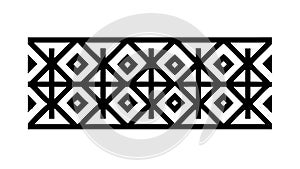 Geometric Woven Pattern Abstract Decorative Border, vector design Generative AI