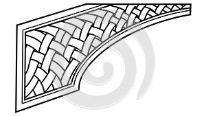 Geometric Woven Pattern Corner Frame Vector, Elegant Decorative Element, vector design Generative AI