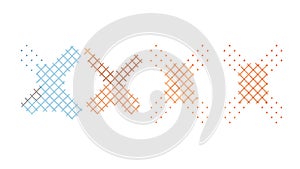 Geometric X-Pattern with Dotted Details, vector design Generative AI