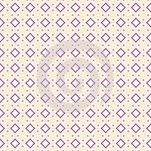 Geometric Yellow Floral Purple Diamond Dots Mosaic Seamless Fabric Texture Pattern. Color Style.Digital Design Vector Background