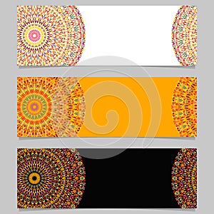 Geometrical abstract colorful horizontal stone mandala banner set