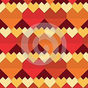 Geometrical abstract hearts seamless pattern