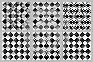 Geometrical abstract square pattern background set