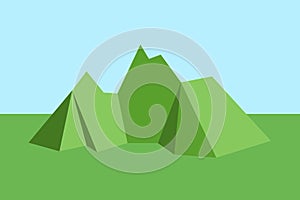 Geometrical, angular tringular and rectangular graphics on mountain and hill