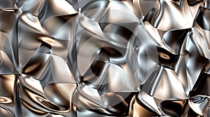 a geometrical background characterized by a lustrous metal surface, complemented by soft renderings and imposing photo
