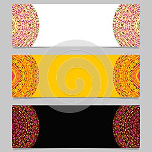 Geometrical colorful horizontal floral mandala banner set