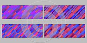 Geometrical diagonal stripe pattern banner background set