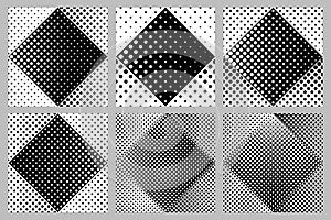 Geometrical dot pattern background set - vector illustrations