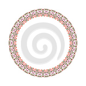Geometrical floral frame - circular abstract vector element