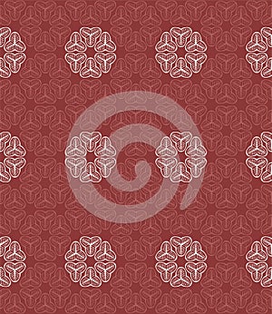 Geometrical flower seamless pattern. Japanese style illustration