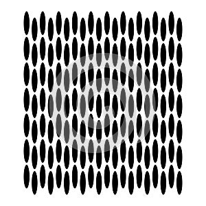 Geometrical Oval Shape Blacked Repeated On White Background Vector Illustrations.