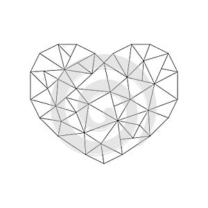 Geometrical polygonal heart.