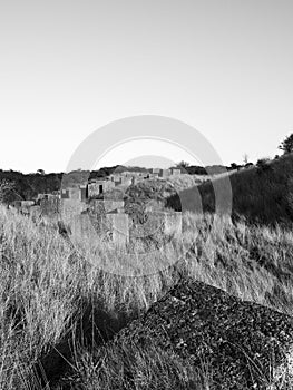 Geometrical World War II anti tank blocks in dunes, Aberlady Nature Reserve