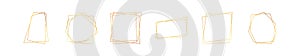 Set of six gold geometric polygonal frames