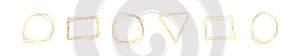 Set of six gold geometric polygonal frames