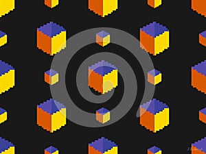 Geometrie seamless pattern on black background