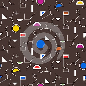 Geometry abstract seamless pattern. Linear motif background