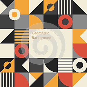 Geometry artwork poster in minimalistic style with simple shape and figure. Abstract pattern in Scandinavian style for web banner