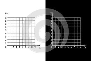 Geometry cartesian coordinate system vector illustration.