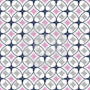 Geometry classical seamless vector texture pattern with simple circle shapes and lines. Abstract surface pattern design